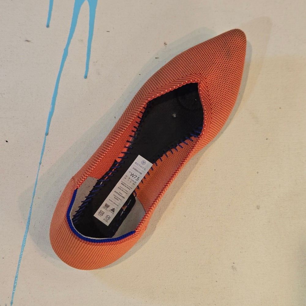 Rothy's Orange Point Flat LEFT SHOE ONLY 7.5 Single Comfort Shoe Lost‎ Washable